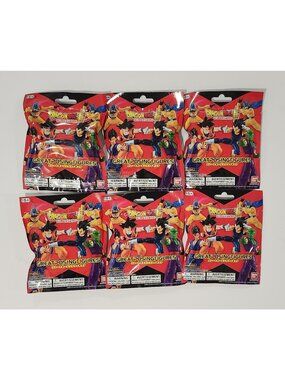 Bandai Dragon Ball Super Hero Great Posing Mystery Bag 6 Mini-Figure Bundle